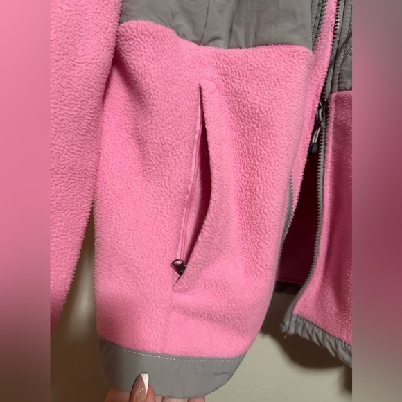 Mountain Fog zip up pink and grey fleece jacket w/ pockets- size l - Picture 6 of 12
